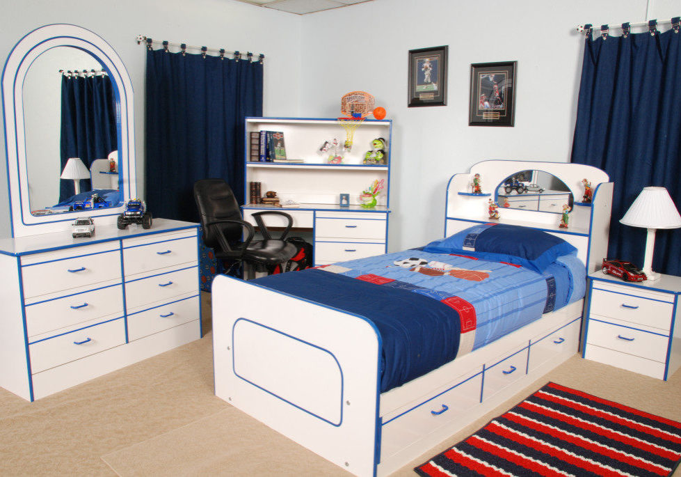 Children Twin Bedroom Set BlueColor Code 506BRWB